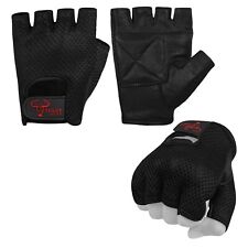 Men Workout Leather Gym Gloves Weightlifting Padded Gloves Fitness Gloves TG