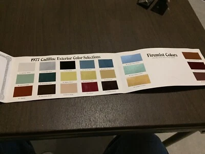 1977.  CADILLAC,FLEETWOOD,DEVILLE,ELDORADO,SEVILLE, PAINT CHIP CHART.  ORIGINAL - Image 1 of 2