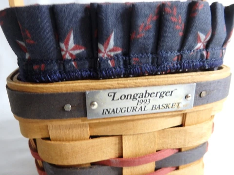 Longaberger* USED 1993 Inaugural basket with liner & plastic protector Cover