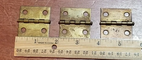 3 Tight Pin Butt Hinges 1 1/2" x 1 9/16" Cover