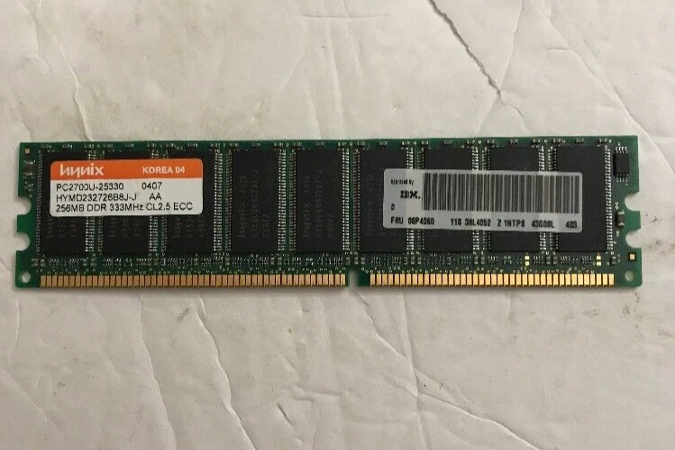 HYNIX IBM 128MB DDR 266Mhz PC2100 NON ECC Unbuffered RAM Memory 33L3303 - Image 1 of 2