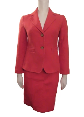 Talbots Petites оранжевый 100% хлопок с подкладкой юбка 2 пуговицы блейзер костюм 2P - Изображение 1 из 4