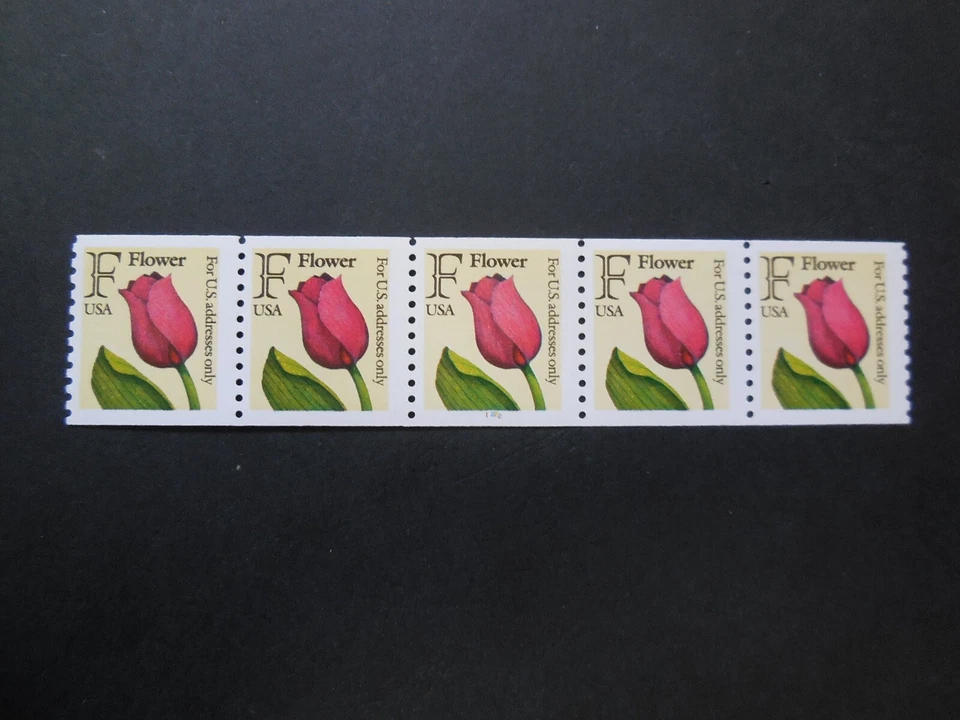 #2518  29c F Rate  Rose PNC Coil Strip of 5 Plate #1222 MNH OG VF/XF - Image 1 of 1