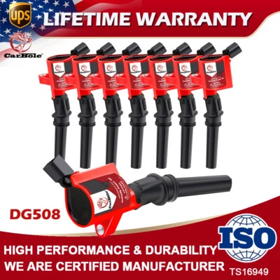 10Pcs Ignition Coils For Ford F150 F250 F350 E350 V8 V10 4.6/5.4/6.8L DG508 New - Image 1 of 4