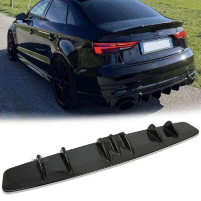 Alerón difusor parachoques trasero 7 aletas negro brillante tiburón para Audi A3 A4 A5 A6 A7 Foto 1 de 4