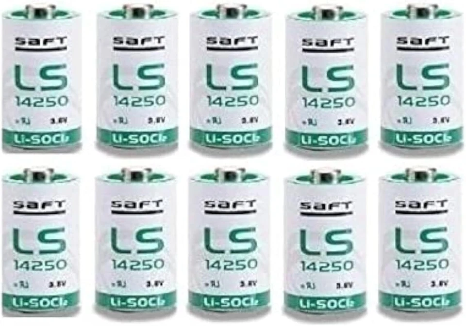 (10 УПАКОВОК) Saft LS-14250 1/2 AA 3,6 В литиевый (неперезаряжаемый) - Изображение 1 из 4