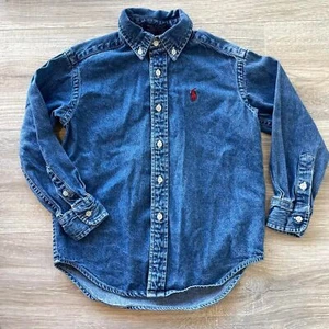 Ralph Lauren Denim Button Up Shirt Pony Blue Jean Classic Preppy USA Heritage  - Picture 1 of 7
