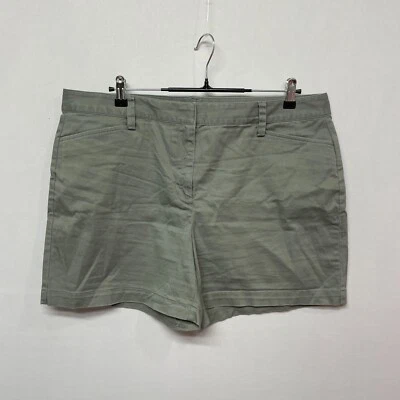 Pantalones cortos chinos de tiro medio Lands' End para mujer talla 16 verde oliva M228-9 Foto 1 de 4