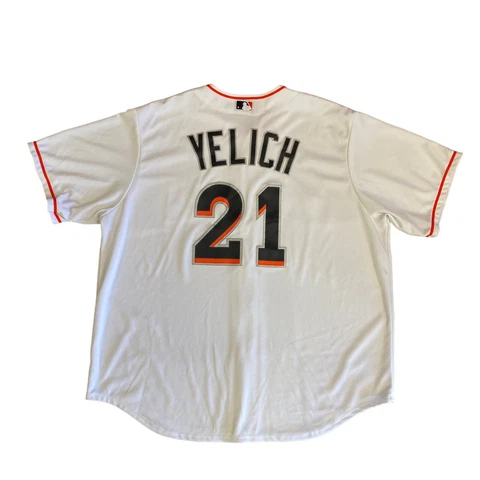 Christian Yelich Miami Marins Majestic Authentic MLB Jersey Adult Size 2XL Cover
