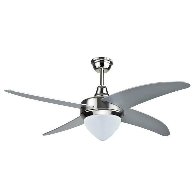 Ventilatore a soffitto con lampada 4 pale 130cm Argento Zephir ZFR4121S - Immagine 1 di 1