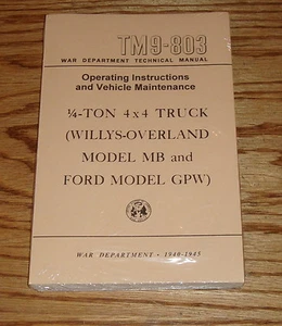 1940-1945 Willys Overland Ford Army Jeep World War II TM9-803 Owners Manual - Picture 1 of 1