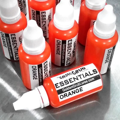 THE GOLDEN GRUB LURE CO NEW 1 OZ. ORANGE Essentials Color Fishing Soft Plastic Lure Making plastisol