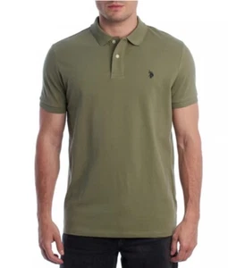 US polo assn Mens Pique Polo Shirt in Forest night colour - Picture 1 of 10