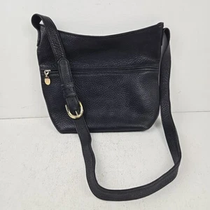 Stone Mountain Black Pebbled Leather Purse Shoulder Bag Satchel Tote - Picture 1 of 12