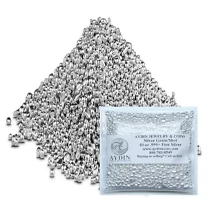 10 oz Troy Ounces Silver Poured Shot .999+ Fine Silver - In Stock - Picture 1 of 4