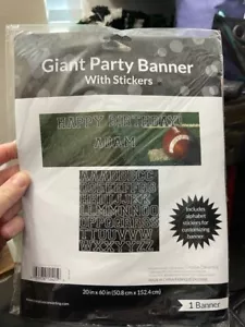 Football Giant Party Banner With Stickers 20"x60" Party Supply Decoration New!!! - Picture 1 of 2