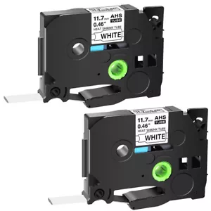 Repuesto de cinta de etiqueta de tubo termorretráctil compatible 2PK para Brother Hse231 11,7 mm - Imagen 1 de 9