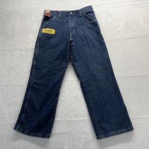 Wrangler Jeans Carpenter Boys Size 12 Husky Adjustable Waist Workwear - Picture 1 of 9