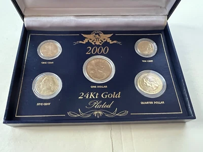 2000 24kt Gold Plated ((US Mint Proof 5 Coin Set Coins)) - Image 1 of 2