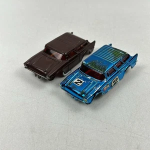 Vintage Aurora AFX 1957 Chevy Nomad Slotcar Karosserien braun und blau metallic beschädigt - Bild 1 von 16