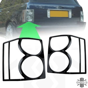 Rear Light Cover Trims in Gloss Black for Range Rover L322 2002-13 Vogue Guards - Picture 1 of 6
