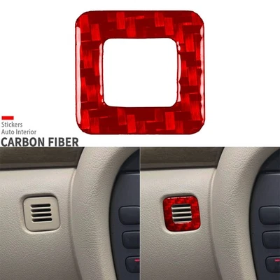 Cubierta de sensor lateral del volante de fibra de carbono roja para Jaguar X-Type X400 2001-09 Foto 1 de 4