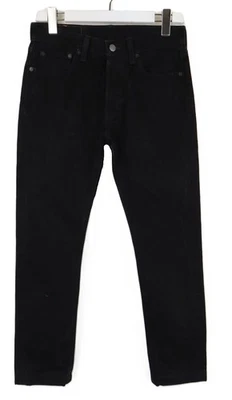 Levi's 501 Vaqueros Hombres W29 L26 Negro Cónico Para Botón Fly Ajustada - Imagen 1 de 4