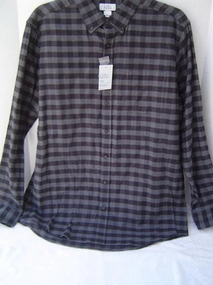 NEW MENS CROFT & BARROW BIG&TALL GRAY AND MINERAL BLACK FLANNEL SHIRT 2XB - Image 1 of 4