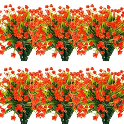 12 paquetes de flores artificiales para decoración de verano al aire libre, UV realista  Foto 1 de 4