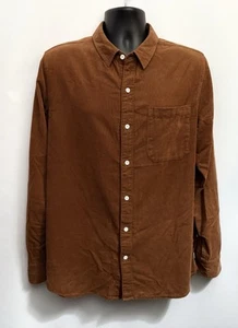 BANKS JOURNAL Shirt Mens M Button Up Lightweight Corduroy Rust Brown Cotton - Picture 1 of 15