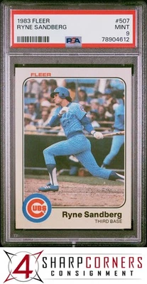 Fleer #507 Ryne Sandberg RC 1983 Cubs Hof PSA 9 Foto 1 de 3