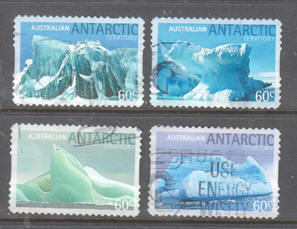 AAT 2011 LANDSCAPES Icebergs. Set  4 used self adhesive stamps - Image 1 of 1