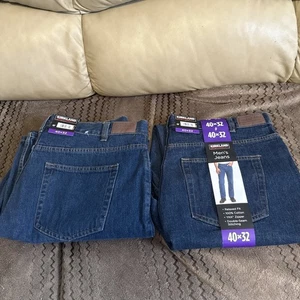 2 PAIR OF KIRKLAND SIGNATURE RELAX FIT MEN'S JEANS 40x32 NEW - Picture 1 of 5