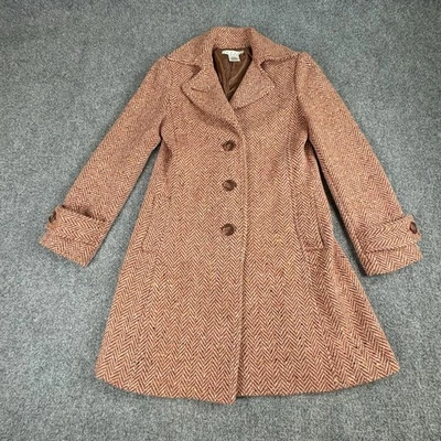 Abrigo de Lana Cabi Y2K De Colección Mujer 0 Malva Espiga Tweed Cottagecore Preppy Retro Foto 1 de 4