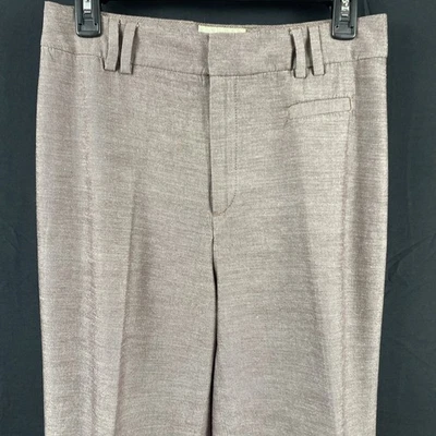 Elevenses By Anthropologie Trousers Pants  Womens 6  Gray Taupe Wide Leg Cuffed - Image 1 of 4