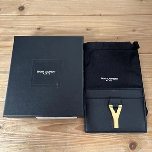 Saint Laurent Card Case Holder Wallet Compact Purse Black Authentic - Picture 1 of 24
