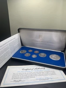1978 Solomon Island Coin Proof Set Silver $5 coin Franklin Mint - Picture 1 of 5