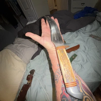 Vintage BUFFALO BRAND Solingen Germany U4 Genuine Stag Hunter w/ Sheath - Image 1 of 4