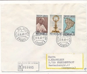 D222531 Pope Paul VI Registered Cover Vatican City 1968 - Picture 1 of 2