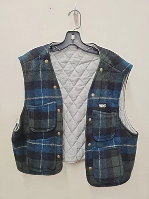 Chaleco promocional mediano vintage años 90 HBO mezcla de lana a cuadros Foto 1 de 4