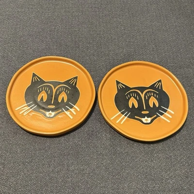 Halloween Black Cat Stoneware Appetizer Dessert Plate 6" Target Set 2 Threshold - Image 1 of 4