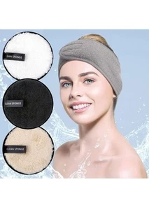 Makeup Remover Pads Reusable 7 Pack Face Cleansing Pads with Spa Headbands Larg - Picture 1 of 8
