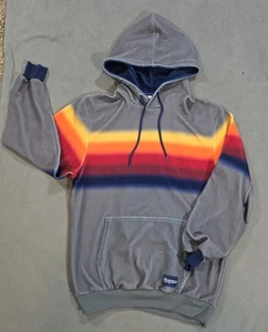 Tipsy Elves Herren Large grau Regenbogen Streifen Hoodie Fleece Sweatshirt neu ohne Etikett - Bild 1 von 7