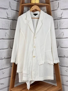 80's Comme des Garcons Rei KAWAKUBO Trench Coat Lightweight Assymetric SZ S-M - Picture 1 of 12