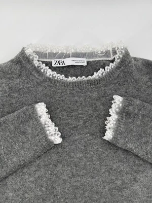 Suéter Zara Niñas Gris Talla M Manga Larga Tejido Pullover Cálido Informal Foto 1 de 4