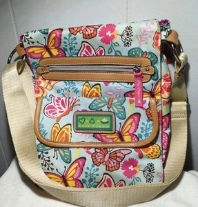 Lily Bloom Crossbody Purse Hand Bag Butterflie - Picture 1 of 9