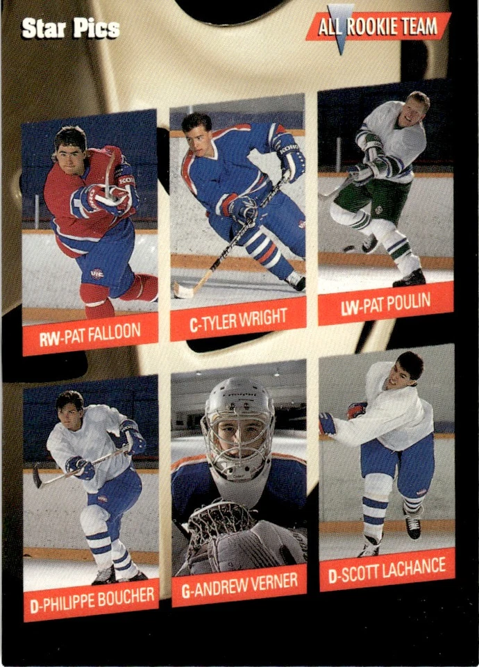 1991-92 Star Pics Pat Falloon/Tyler Wright/Philippe Boucher/Andrew Verner/Scott - Image 1 of 2