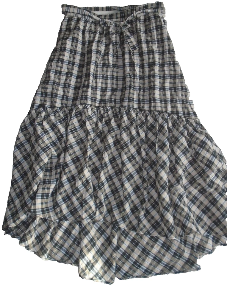 C&A Premium Damen Swing Sommerock Maxi- Rock, Rüsche, kariert,  Größe 36, S - Bild 1 von 4