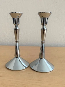 Paar 7" Punze Splitter Kerzenhalter vernickelt gegen Anlaufen - Bild 1 von 4