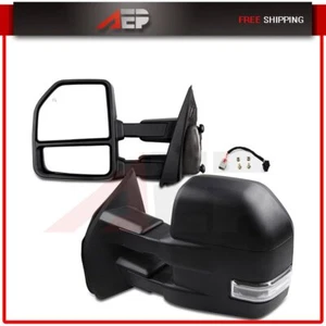 Black Power Heated Turn Signal Puddle Lamp Fits 2015-2020 Ford F-150 Tow Mirrors - Picture 1 of 11